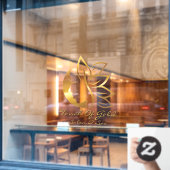 ゴールドヘアサロン&スパ事業フロントをカスタマイズする ウィンドウサイン (カフェ窓)