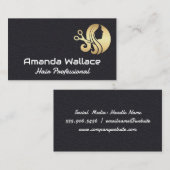 ゴールドヘアスタイリストロゴ 名刺 (正面/裏面)