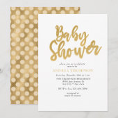 ゴールドベイビーシャワー 招待状 (正面/裏面)