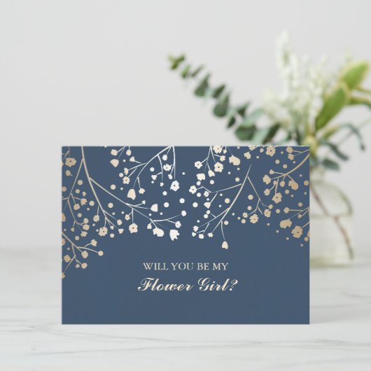 ゴールドベイビーズブレス ウェディング フラワーガール 招待状 (スタンド正面)