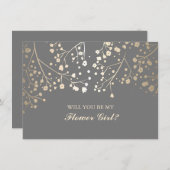 ゴールドベイビーズブレス ウェディング フラワーガール 招待状 (正面/裏面)