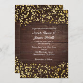 ゴールドベイビーズブレス ダークウッド ウェディング 招待状 (正面/裏面)