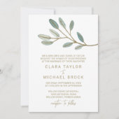 ゴールドベインのユーカリのフォーマルウェディング 招待状 (正面)