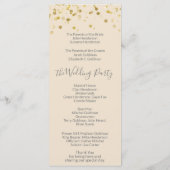 ゴールドベージュのクリスマス結婚式プログラム プログラム (裏面)
