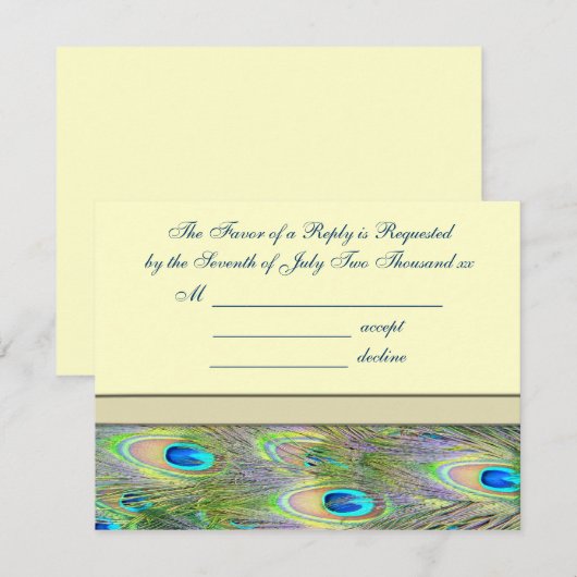 ゴールドペアックの結婚式招待状 出欠カード (正面/裏面)