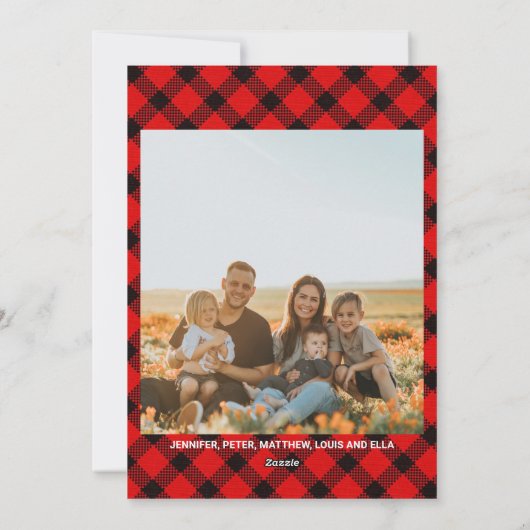 ゴールドペイントのバイソン柄の鹿のクリスマス シーズンカード (裏面)