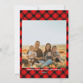 ゴールドペイントのバフロー柄の鹿のクリスマス シーズンカード (裏面)