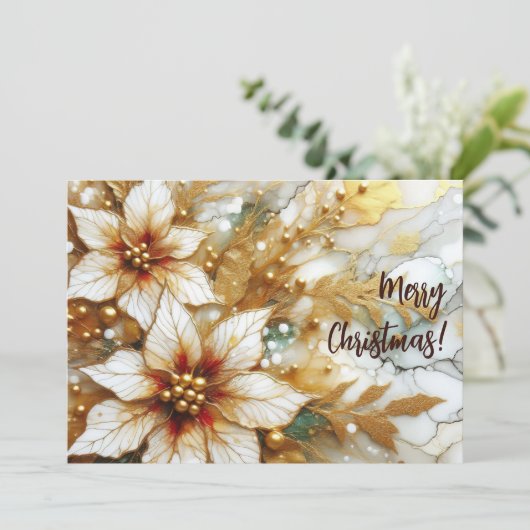 ゴールドペイントのポインセチア02 シーズンカード (スタンド正面)