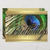 ゴールドペコックラブバースデーパーティー招待状 招待状 (正面/裏面)