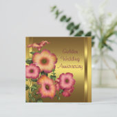 ゴールドペチュニア ゴールデン50周年結婚記念日 招待状 (スタンド正面)