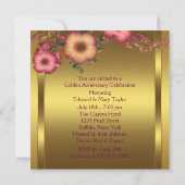 ゴールドペチュニア ゴールデン50周年結婚記念日 招待状 (裏面)