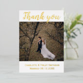 ゴールドホイモダンル2フォト結婚サンキューカード 箔シーズンカード (立ち正面)