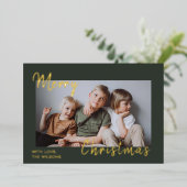 ゴールドホイルが輝くエレガントなクリスマスカード 箔シーズンカード (立ち正面)