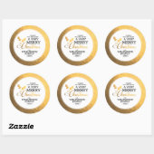 ゴールドホイルのホーリー メリークリスマス ラウンドシール (シート)