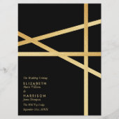 ゴールドホイルエフェクト ジオメトリックスタイル ウェディング プログラム (正面)