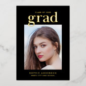 ゴールドホイルカスタムセリフのカラーグラード発表 箔招待状 (正面)