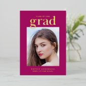 ゴールドホイルカスタムセリフのカラーグラード発表 箔招待状 (立ち正面)