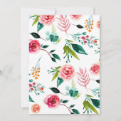 ゴールドホイルバルーン 7歳誕生日 花束 ワイルドフラワーズ 招待状 (裏面)