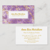 *~*ゴールドホイルパープルマーブルグラムラックス人気があるシック 名刺 (正面/裏面)