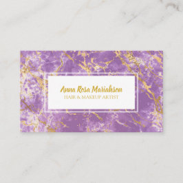 *~*ゴールドホイルパープルマーブルグラムラックス人気があるシック 名刺