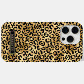 ゴールドホイルヒョウ柄モノグラム Case-Mate iPhoneケース (裏面 (横))