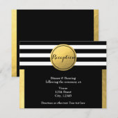 ゴールドホイル & ブラックサークル 結婚式の招待状 招待状 (正面/裏面)