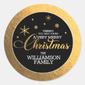 ゴールドホイル メリークリスマス ラウンドシール (正面)