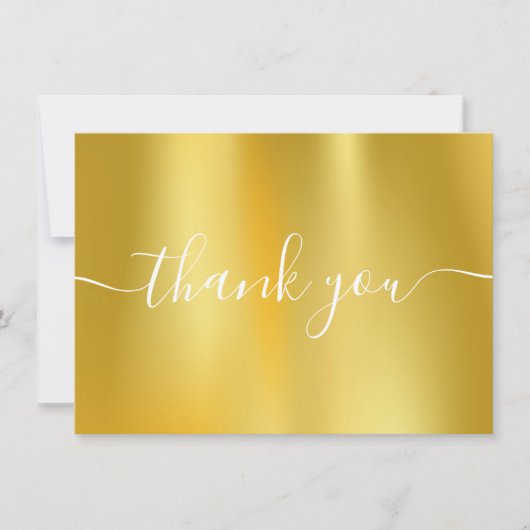 ゴールドホイル モダンエレガント スクリプト サンキューカード (正面)