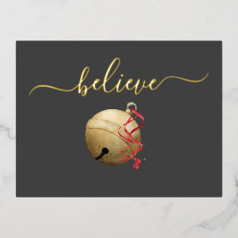 ゴールドホイル BELIEVE ジングルベル 箔シーズンポストカード