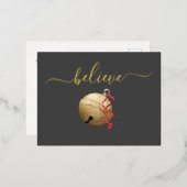 ゴールドホイル BELIEVE ジングルベル 箔シーズンポストカード (正面/裏面)