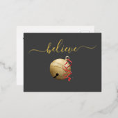 ゴールドホイル BELIEVE ジングルベル 箔シーズンポストカード (正面/裏面)