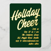 ゴールドホリデーパーティー招待状 箔シーズンカード (正面)