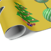 ゴールドホリデー楽しい鹿雪だるま包装紙 ラッピングペーパー (ロールコーナー)