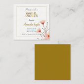 ゴールドホワイトカラーミニマリストブライダルシャワー エンクロージャーカード (正面/裏面)