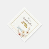 ゴールドホワイトカラーミニマリストブライダルシャワー スタンダードカクテルナプキン (角)