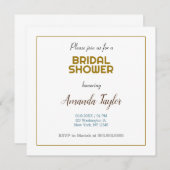 ゴールドホワイトカラーミニマリストブライダルシャワー セーブザデート (正面/裏面)