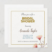 ゴールドホワイトカラーミニマリストブライダルシャワー セーブザデート (正面/裏面)