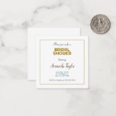 ゴールドホワイトカラーミニマリストブライダルシャワー ノートカード (正面/裏面インサイチュ)
