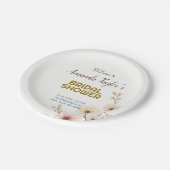 ゴールドホワイトカラーミニマリストブライダルシャワー ペーパープレート (アングル)