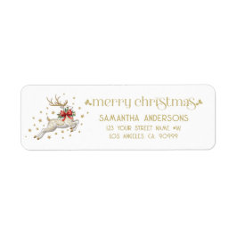ゴールドホワイトクリスマストナカイ ラベル