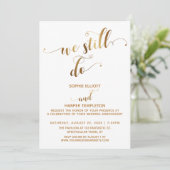 ゴールドホワイト私たちはタイポグラフィーアニバーサリーをまだ行う 招待状 (スタンド正面)