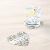 ゴールドホワイト蓮の花 ブライダルシャワー ペーパーコースター (インサイチュ)