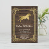 ゴールドホース 洗礼 初誕生日 メキシカン 招待状 (スタンド正面)