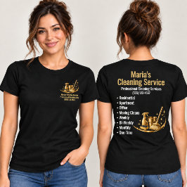 ゴールドホームクリーニングサービス女性 ブラック Tシャツ