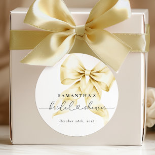 ゴールドボウ ブライダルシャワー ラウンドステッカー ラウンドシール