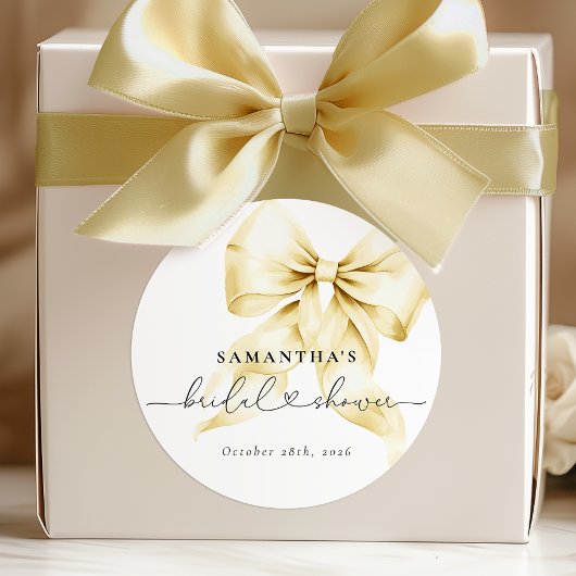ゴールドボウ ブライダルシャワー ラウンドステッカー ラウンドシール