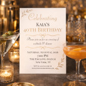 ゴールドボタニカルお祝い招待状 招待状