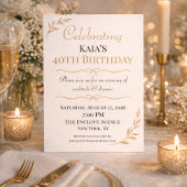 ゴールドボタニカルお祝い招待状 招待状