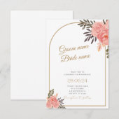 ゴールドボホ フラワーアーチ ウェディング 招待状 (正面/裏面)