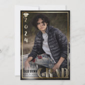 ゴールドボーダー2024デュオ卒業写真 招待状 (正面)